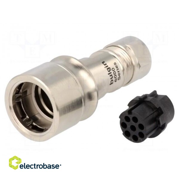 Connector: circular | plug | female | PIN: 8 | w/o contacts | for cable image 1