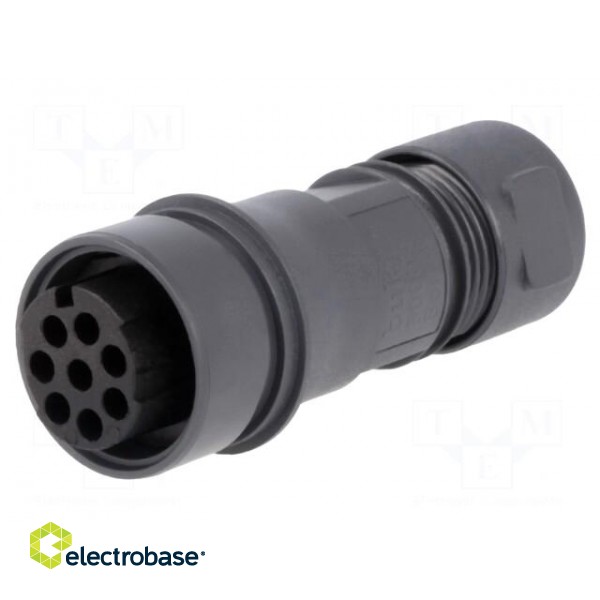 Connector: circular | plug | female | PIN: 8 | w/o contacts | for cable image 1