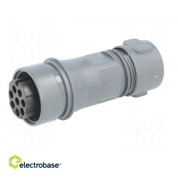 Connector: circular | plug | female | PIN: 8 | w/o contacts | for cable image 2