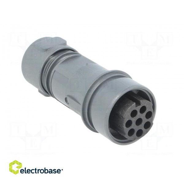 Connector: circular | plug | female | PIN: 8 | w/o contacts | for cable image 8