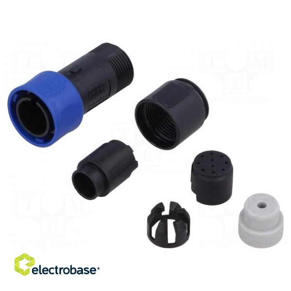Connector: circular | plug | male | PIN: 10 | w/o contacts | for cable paveikslėlis 1