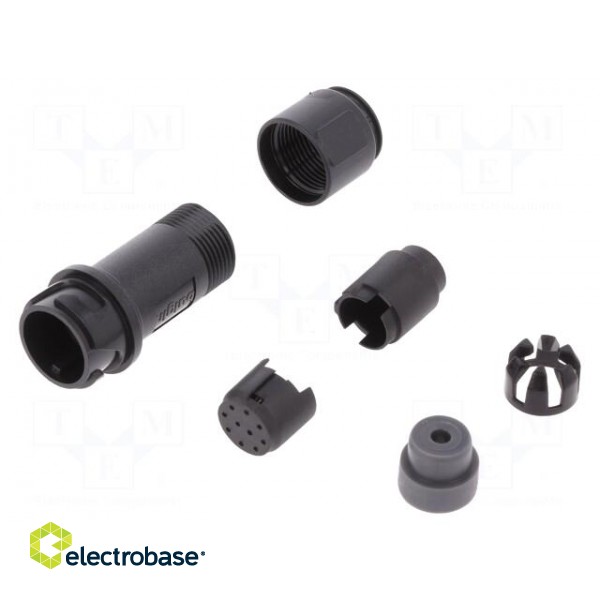 Connector: circular | plug | male | PIN: 10 | w/o contacts | for cable image 1