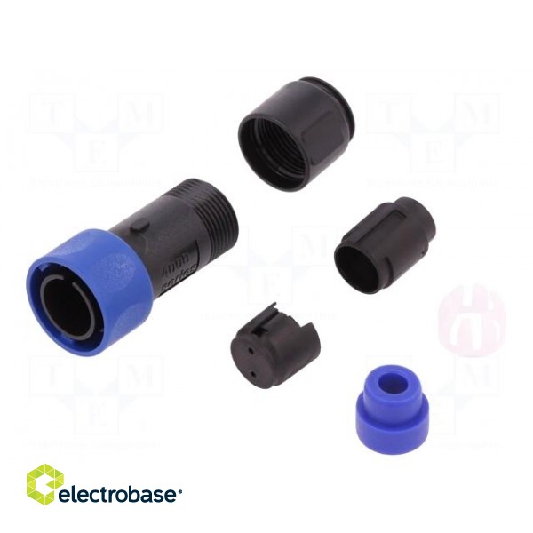 Connector: circular | plug | male | PIN: 2 | w/o contacts | for cable paveikslėlis 1