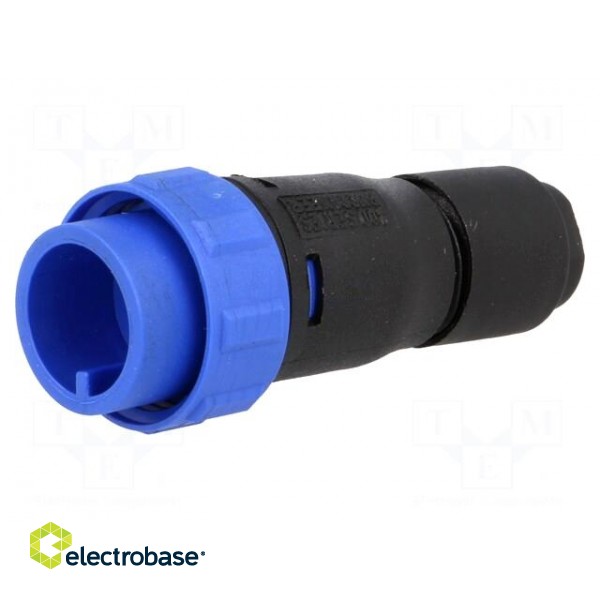Connector: circular | plug | male | PIN: 3 | w/o contacts | for cable paveikslėlis 1