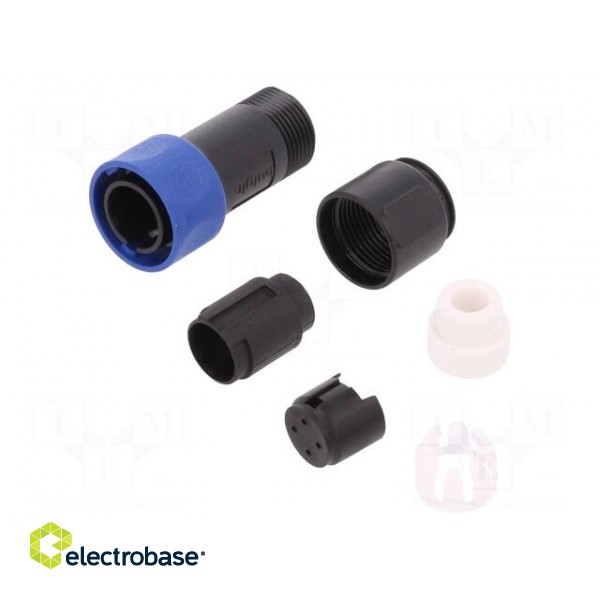 Connector: circular | plug | male | PIN: 4 | w/o contacts | for cable фото 1