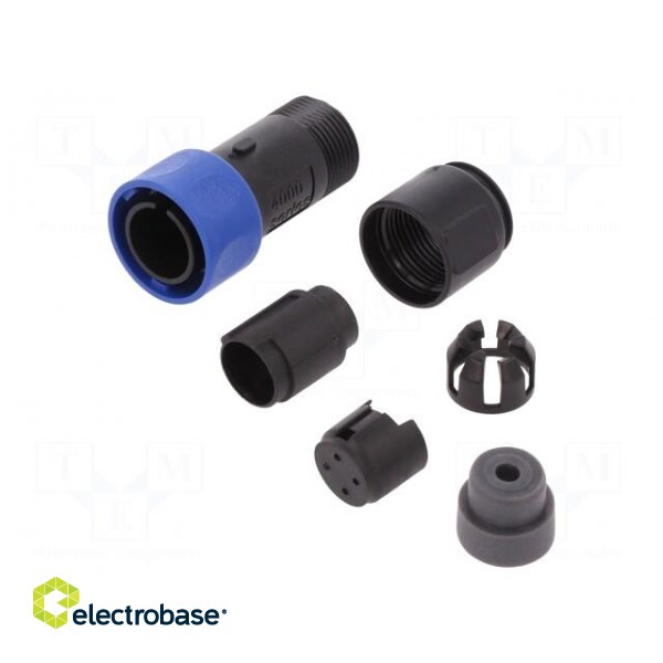 Connector: circular | plug | male | PIN: 4 | w/o contacts | for cable paveikslėlis 1