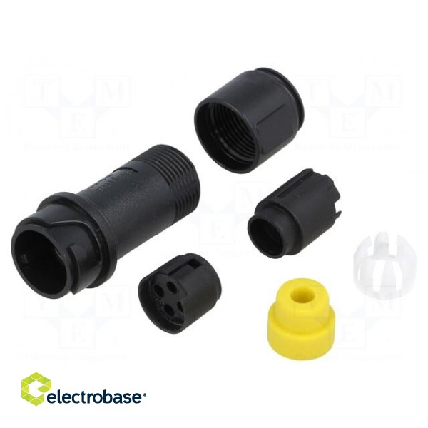 Connector: circular | plug | male | PIN: 4 | w/o contacts | for cable image 1