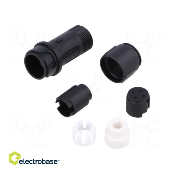 Connector: circular | plug | male | PIN: 4 | w/o contacts | for cable image 1