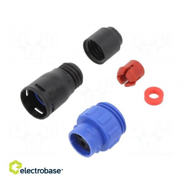 Connector: circular | plug | male | PIN: 4 | w/o contacts | for cable