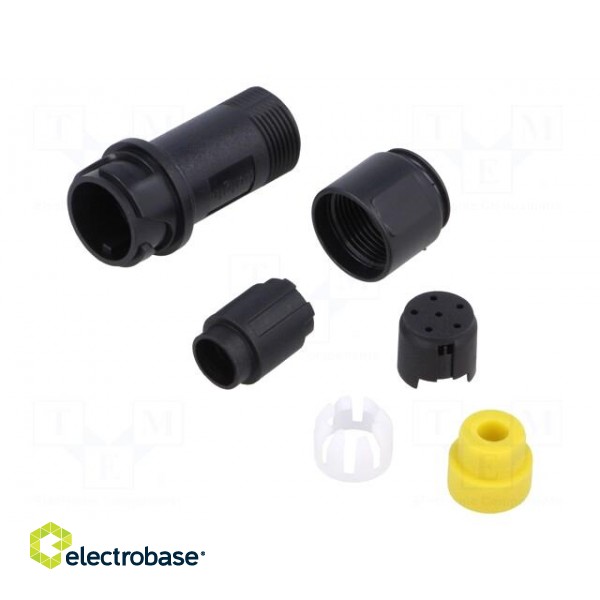 Connector: circular | plug | male | PIN: 6 | w/o contacts | for cable image 1