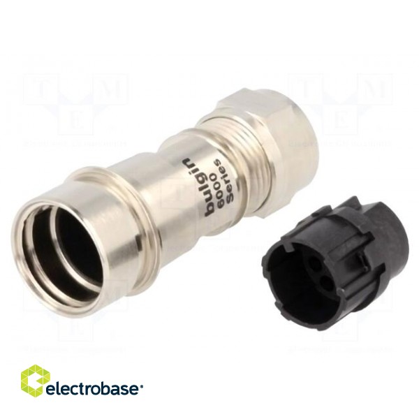 Connector: circular | plug | male | PIN: 8 | w/o contacts | for cable image 1