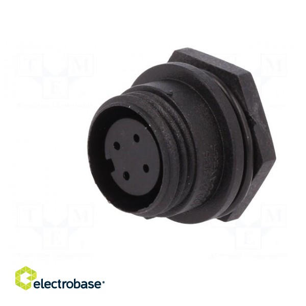 Connector: circular | socket | female | PIN: 4 | w/o contacts | IP68 фото 2