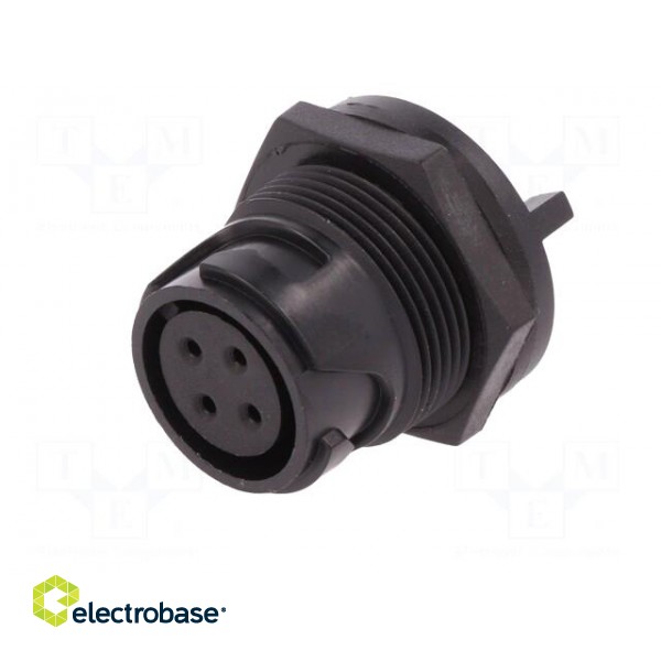Connector: circular | socket | female | PIN: 4 | w/o contacts | UL94V-0 image 2