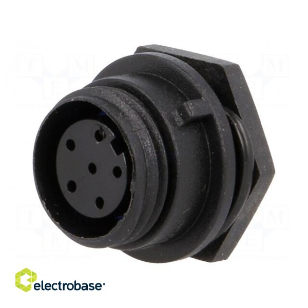 Connector: circular | socket | female | PIN: 6 | w/o contacts | IP68 фото 1