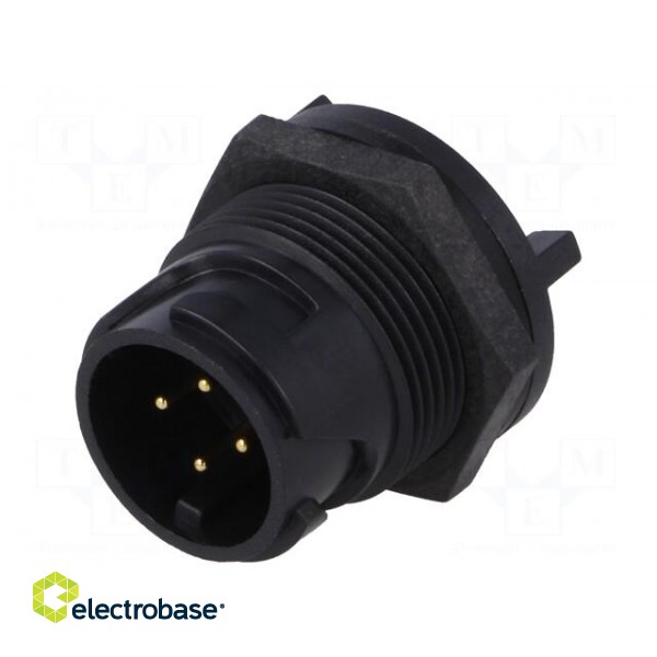 Connector: circular | socket | male | PIN: 4 | Buccaneer 4000 | THT | 5A image 1