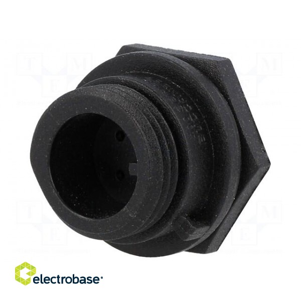 Connector: circular | socket | male | PIN: 4 | w/o contacts | IP68 | 125V image 1