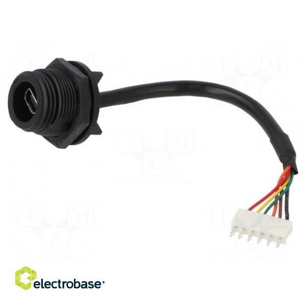 Cable | 6pin socket,USB AB mini socket | 0.108m | IP68