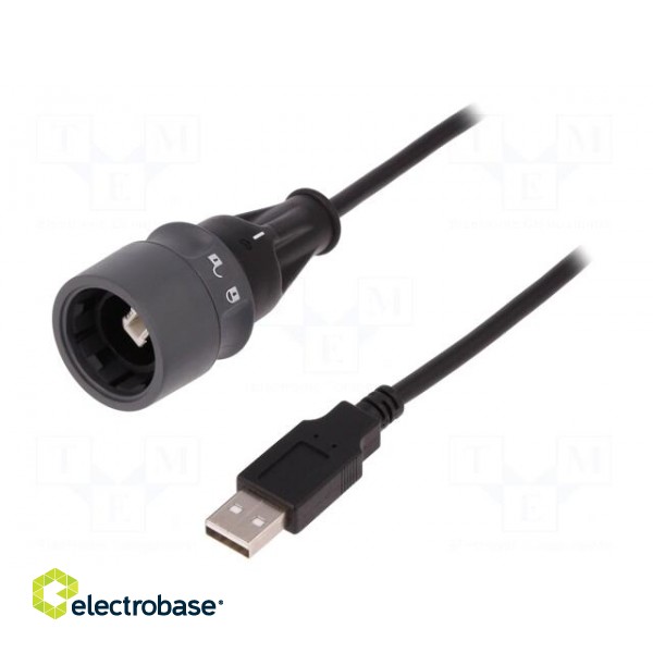 Cable | USB 2.0 | USB A plug,USB B plug | 1A | 3m | IP66,IP68,IP69K
