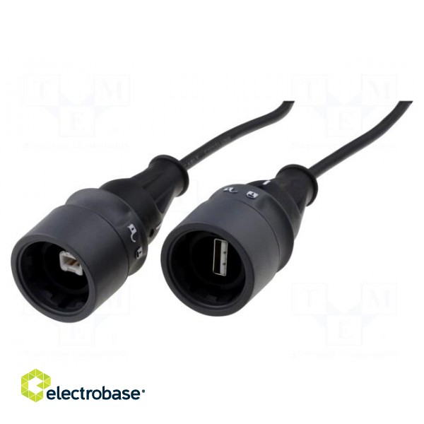 Cable | USB 2.0 | USB A socket,USB B socket | 1A | 2m | 0÷70°C