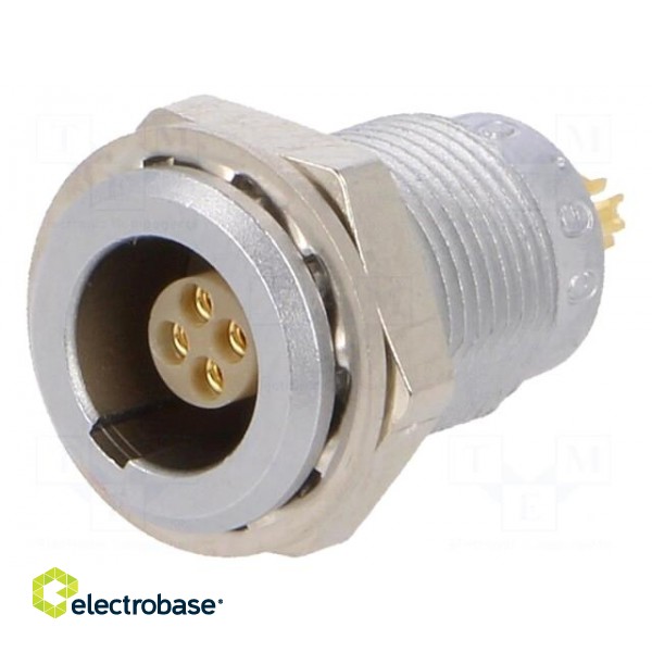 Connector: circular | 00 | socket | female | PIN: 4 | soldering | 2A | IP50 image 1