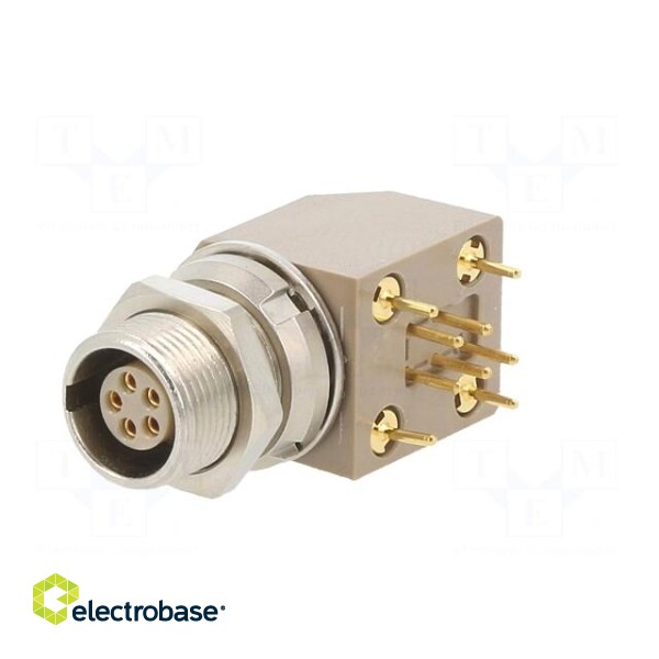 Connector: circular | 0B | socket | female | PIN: 5 | THT | 6.5A | IP50 paveikslėlis 2