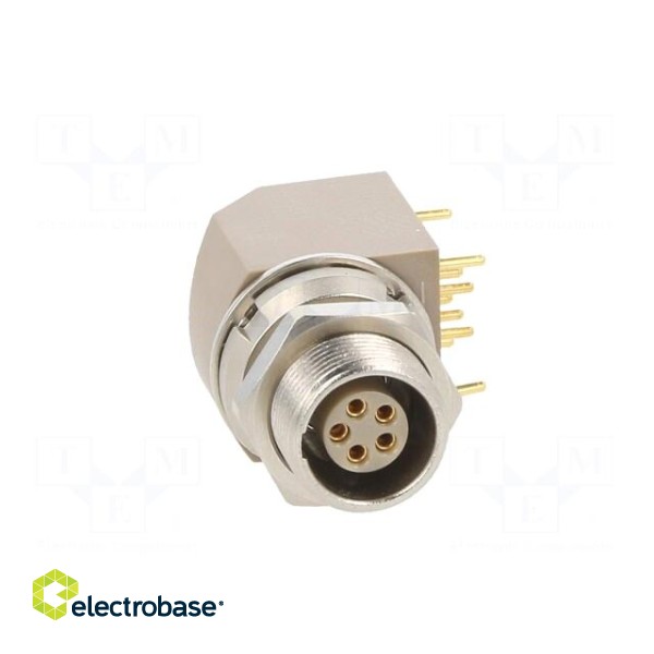 Connector: circular | 0B | socket | female | PIN: 5 | THT | 6.5A | IP50 image 9
