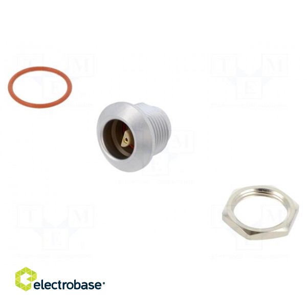 Connector: circular | 0E | socket | female | PIN: 2 | soldering | 10A | IP68 image 1
