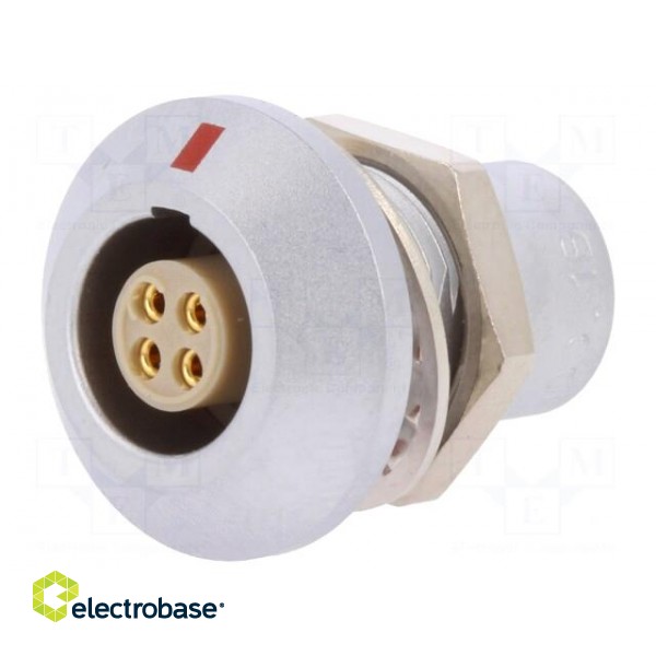 Connector: circular | Series: 1B | socket | female | soldering | PIN: 4 image 1