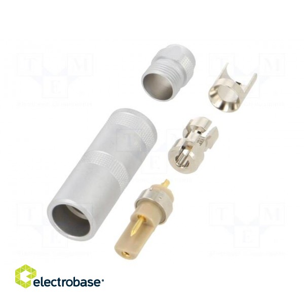 Connector: circular | 1S | plug | male/female | PIN: 2(1+1) | soldering