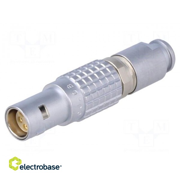 Connector: circular | Series: 0B | plug | female | soldering | for cable image 1