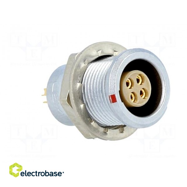 Connector: circular | Series: 0B | socket | female | soldering | PIN: 4 image 8