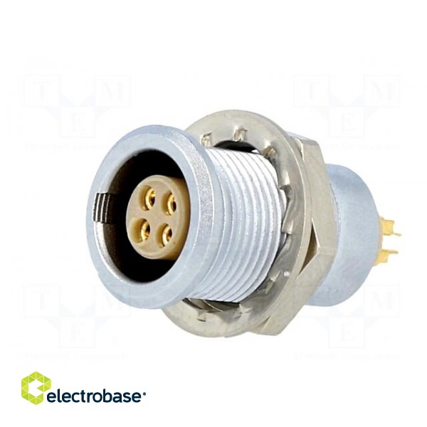Connector: circular | Series: 0B | socket | female | soldering | PIN: 4 image 2