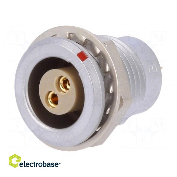 Connector: circular | Series: 1B | socket | female | soldering | PIN: 2 image 1