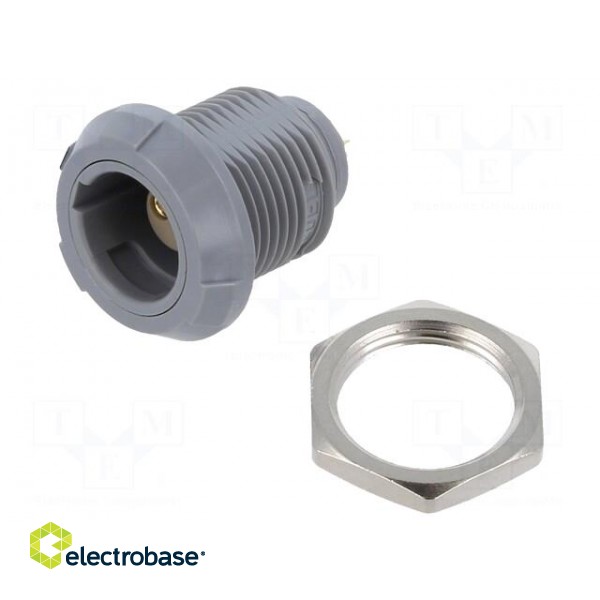 Connector: circular | 1P | plug | female | PIN: 2 | soldering | 10A | IP50 image 1