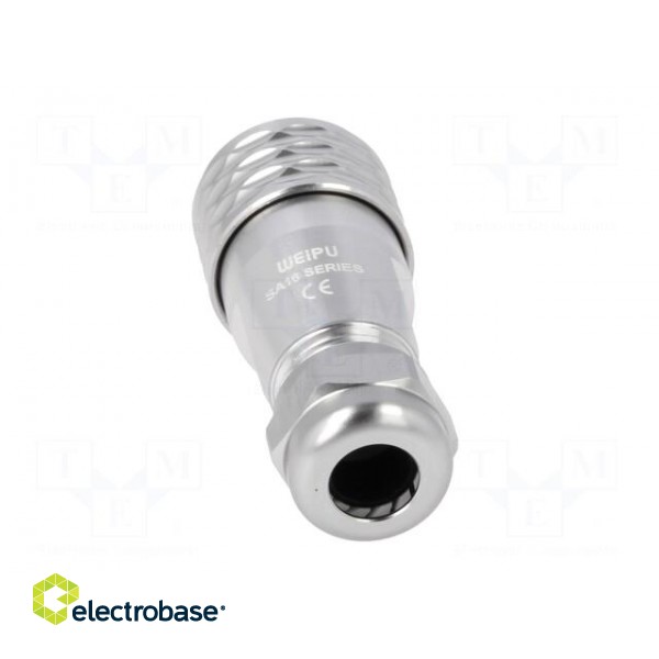 Plug | SA16 | female | PIN: 4 | IP67 | 5÷8mm | 5A | soldering | for cable paveikslėlis 5