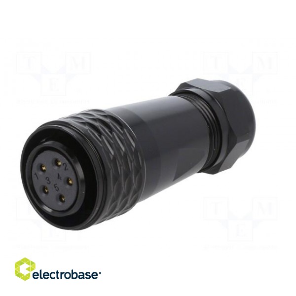 Plug | SA20 | female | PIN: 5 | IP67 | 8÷12mm | 10A | soldering | for cable paveikslėlis 2
