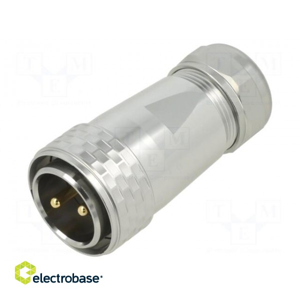 Plug | SA28 | male | PIN: 2 | IP67 | 13÷16mm | 50A | soldering | for cable paveikslėlis 1