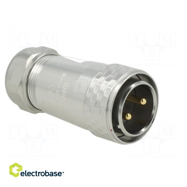 Plug | SA28 | male | PIN: 2 | IP67 | 13÷16mm | 50A | soldering | for cable paveikslėlis 8