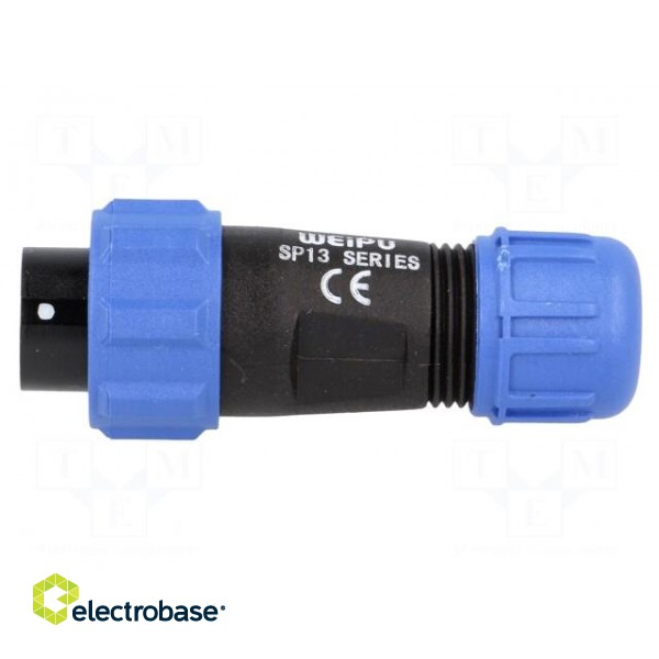 SP13 | plug | male | PIN: 3 | IP68 | 4÷6.5mm | 13A | soldering | for cable paveikslėlis 3