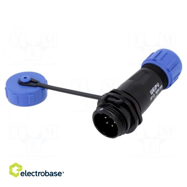 SP13 | plug | male | PIN: 5 | with protective cap | IP68 | 4÷6.5mm | 5A image 1