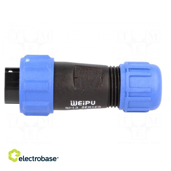 SP13 | plug | male | PIN: 6 | IP68 | 4÷6.5mm | 5A | soldering | for cable фото 3