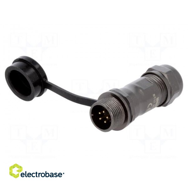 Plug | ST12 | male | PIN: 5 | IP67 | 5÷8mm | 5A | soldering | for cable | 180V image 1