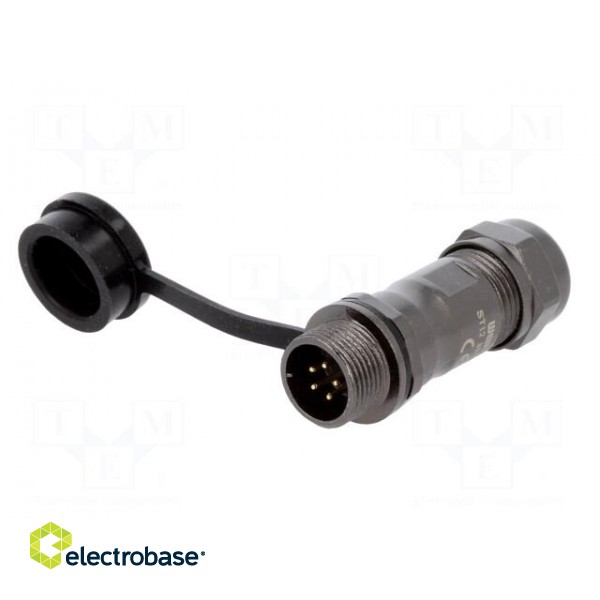 ST12 | plug | male | PIN: 5 | IP67 | 5÷8mm | 5A | soldering | for cable | 180V paveikslėlis 2