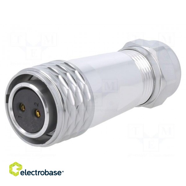 Plug | SA20 | female | PIN: 2 | IP67 | 8÷12mm | 25A | soldering | for cable paveikslėlis 1