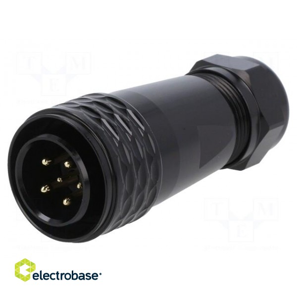 Plug | SA20 | male | PIN: 6(4+2) | IP67 | 8÷12mm | soldering | for cable paveikslėlis 1