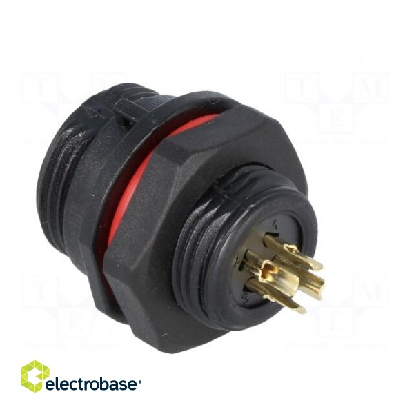 SP13 | socket | female | PIN: 4 | IP68 | 5A | soldering | 200V | 0.75mm2 image 4