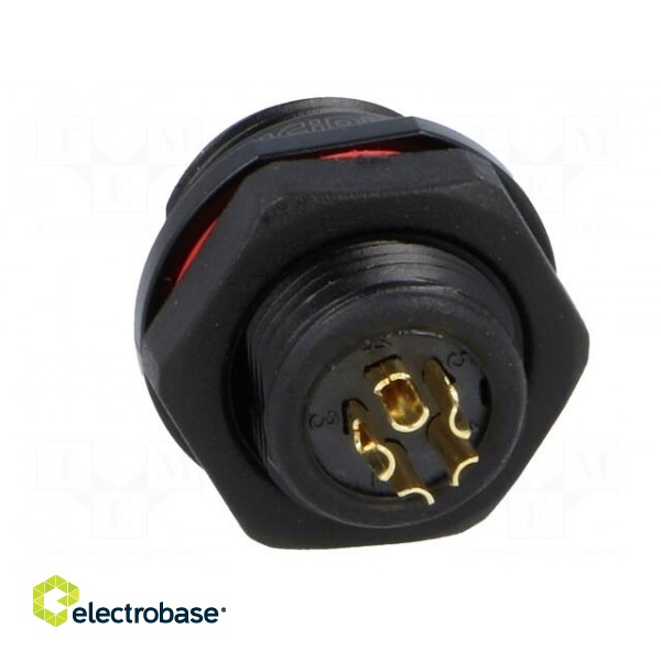 SP13 | socket | male | PIN: 5 | IP68 | 5A | soldering | for panel mounting paveikslėlis 5