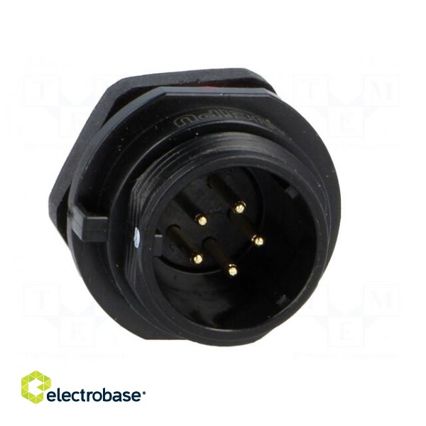 Socket | SP13 | male | PIN: 5 | IP68 | 5A | soldering | for panel mounting image 9