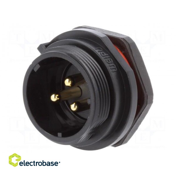 Socket | male | SP21 | PIN: 3 | IP68 | screw terminal | 500V | 1.5mm2 | 30A image 1