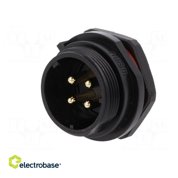 SP21 | socket | male | PIN: 4 | IP68 | soldering | 500V | 4mm2 | 30A | -25÷85°C image 2